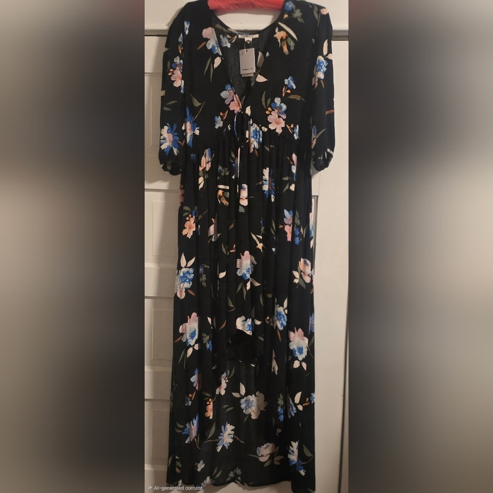 O'Neil Black Floral Pattern Dress